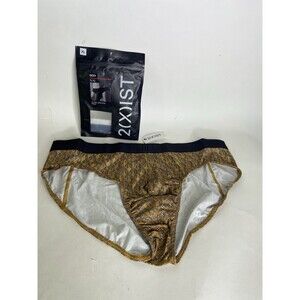 2xist Sexy Sliq Ultra Low Rise Brief Underwear Golden Links Mens Size XL